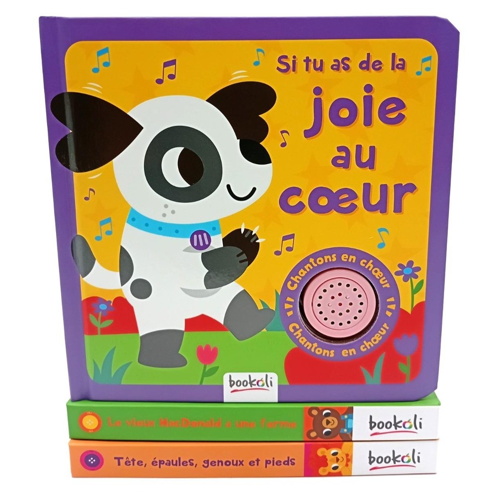 Lot of 3 Bookoli French Musical Sound Board Books NEW Toddler Sing Along